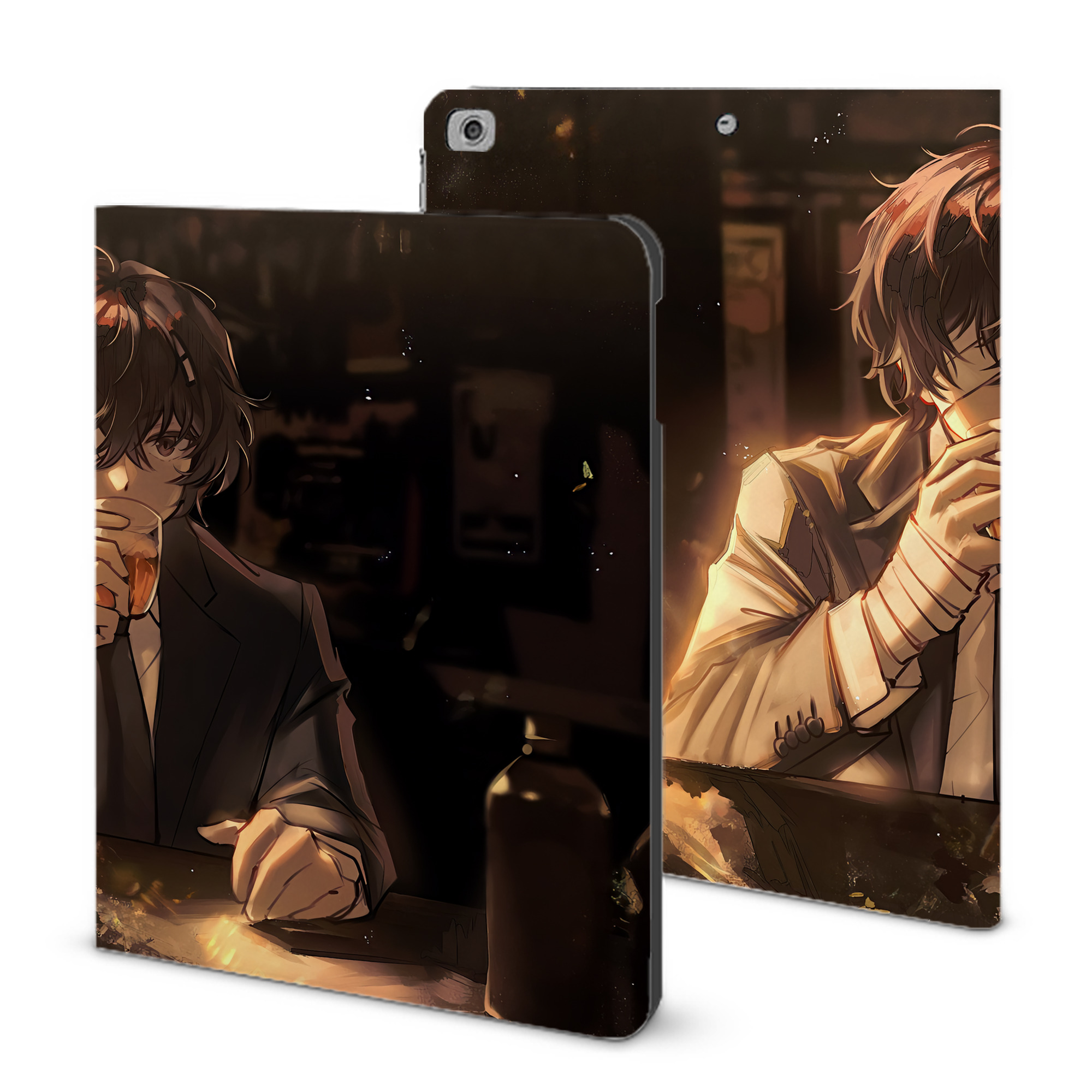 （画像用） 文豪ストレイドッグス Bungo Stray Dogs IPad ケース ブック型 PUレザー TPU 耐衝撃 軽量 薄型 ペン収納なし 全面保護 IPad 各モデル対応